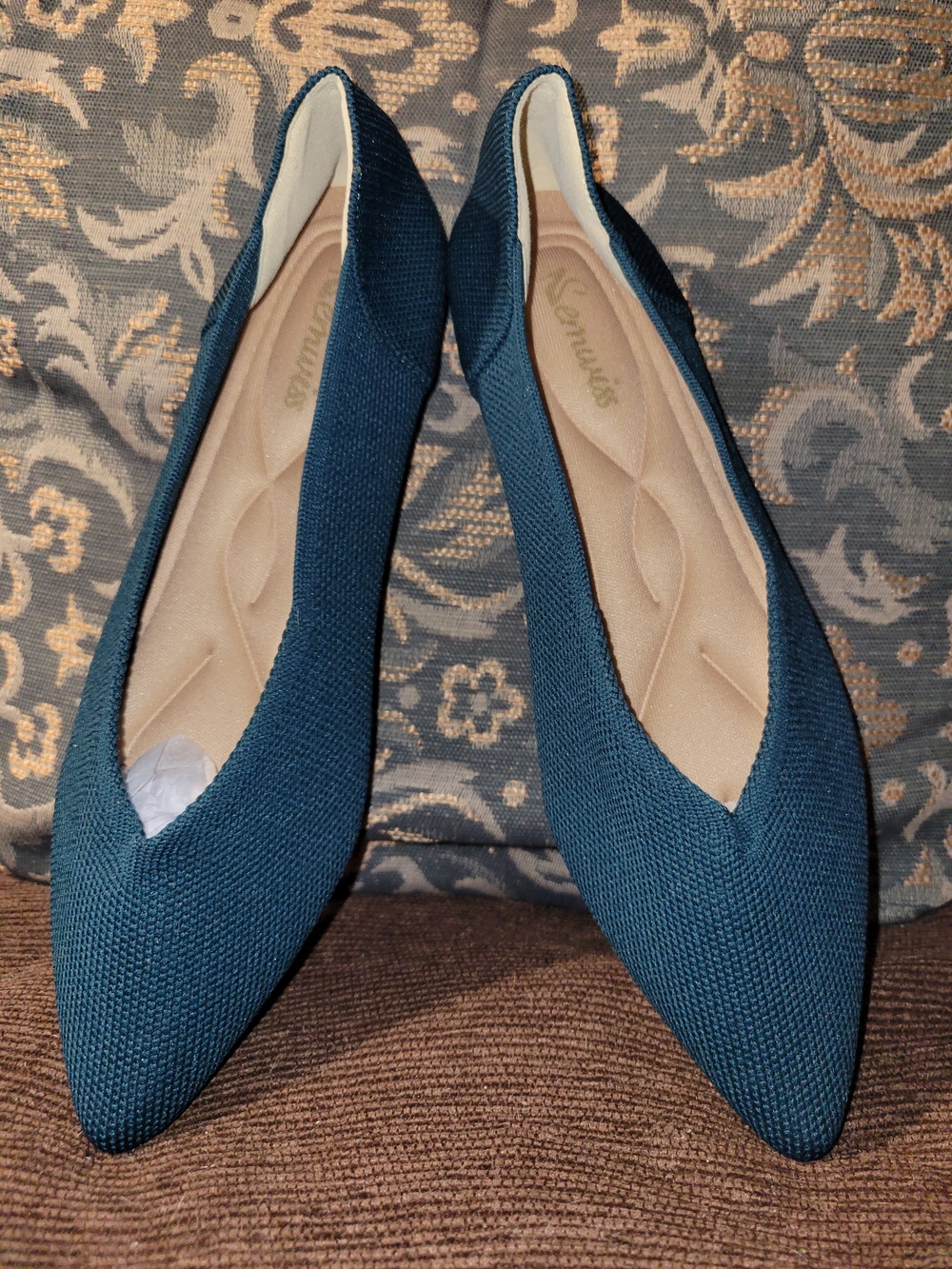 Semwiss Pointed-Toe Knit Ballet Flats